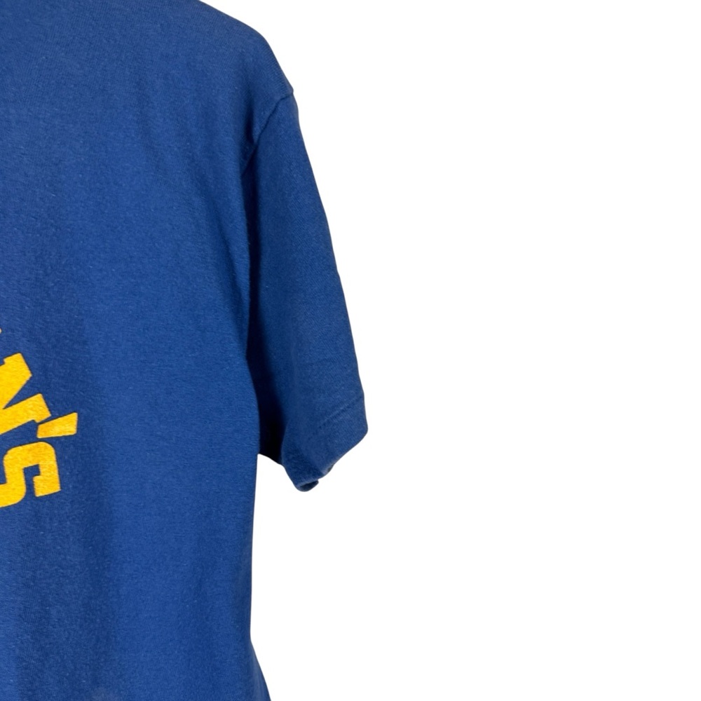 Vintage 90s Russell Athletics Father Ken’s Mobile Army Blue Graphic Shirt Size L - Picture 4 of 9